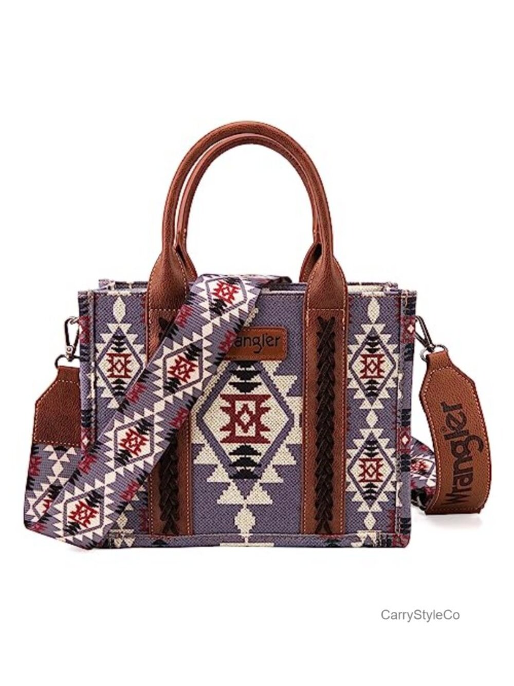 Aztec Tote Bag with Guitar Strap, Structured Shoulder Handbag for Women